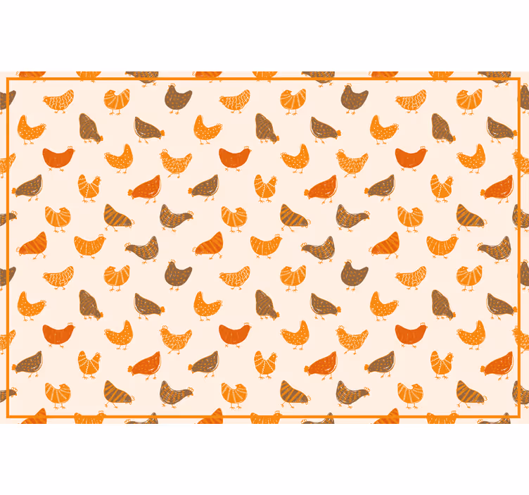 Mørklægningsgardiner børn kylling og kylling orange mønster - TenStickers