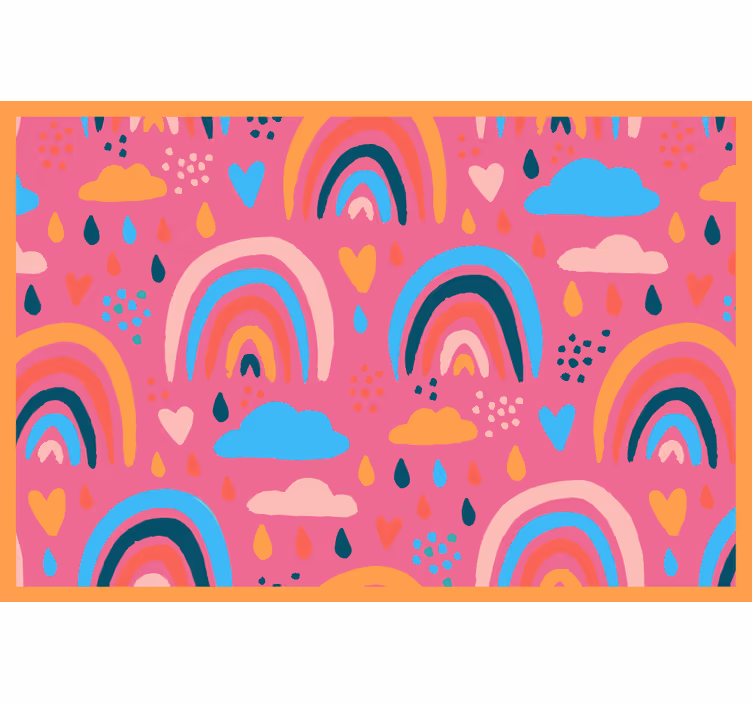 Mørklægningsgardiner børn med minimalistiske regnbuer rosa - TenStickers