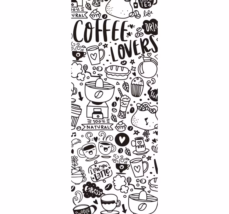 Rullegardin køkken gennemsigtige vinyl kaffetegninger - TenStickers