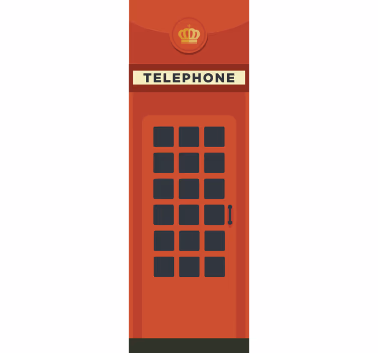 Rullegardin køkken rød britisk telefonboks - TenStickers