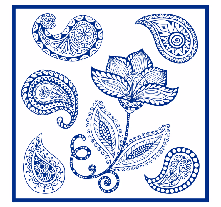 Rullegardin køkken paisley og blomster - TenStickers