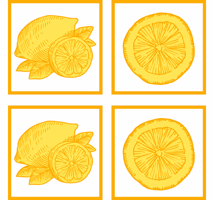 Rullegardin køkken med orange og citron mønster - TenStickers