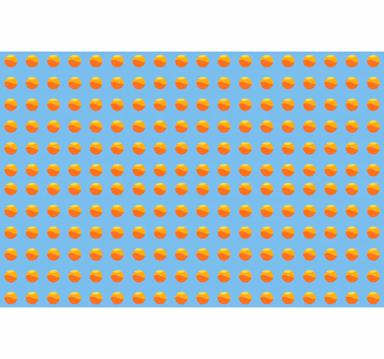 Blå rullegardin med 70'ernes solmønster - TenStickers