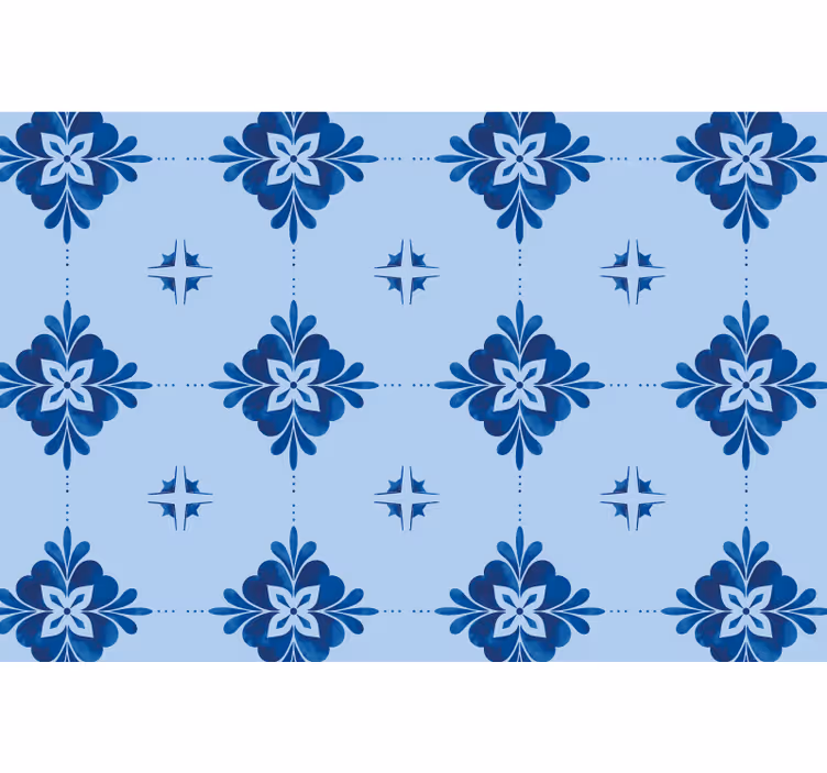 Blå rullegardin med snurrende fliser - TenStickers