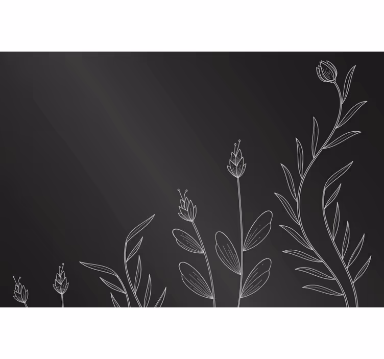 Sort rullegardin med elegant plantebaggrund - TenStickers