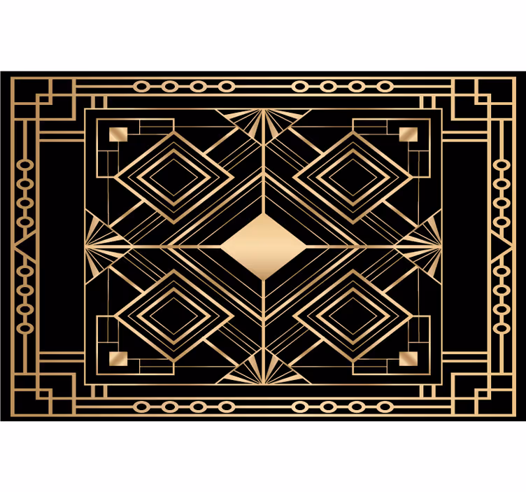 Sort rullegardin med moderne kunst i sort og guld - TenStickers