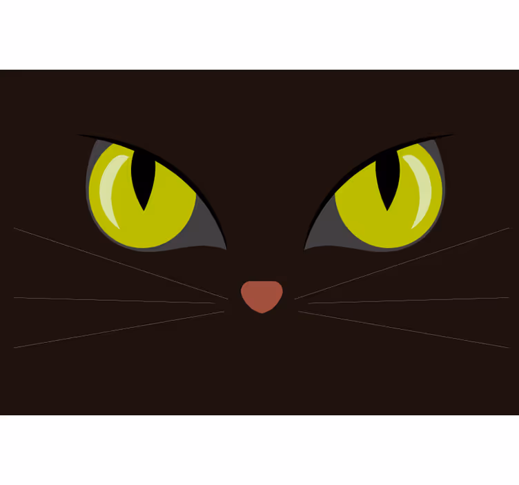 Sort rullegardin skræmmende sort halloween kat - TenStickers