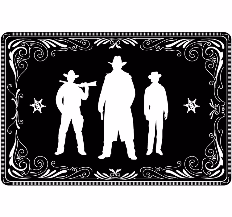 Sort rullegardin med cowboyer og heste mønster - TenStickers