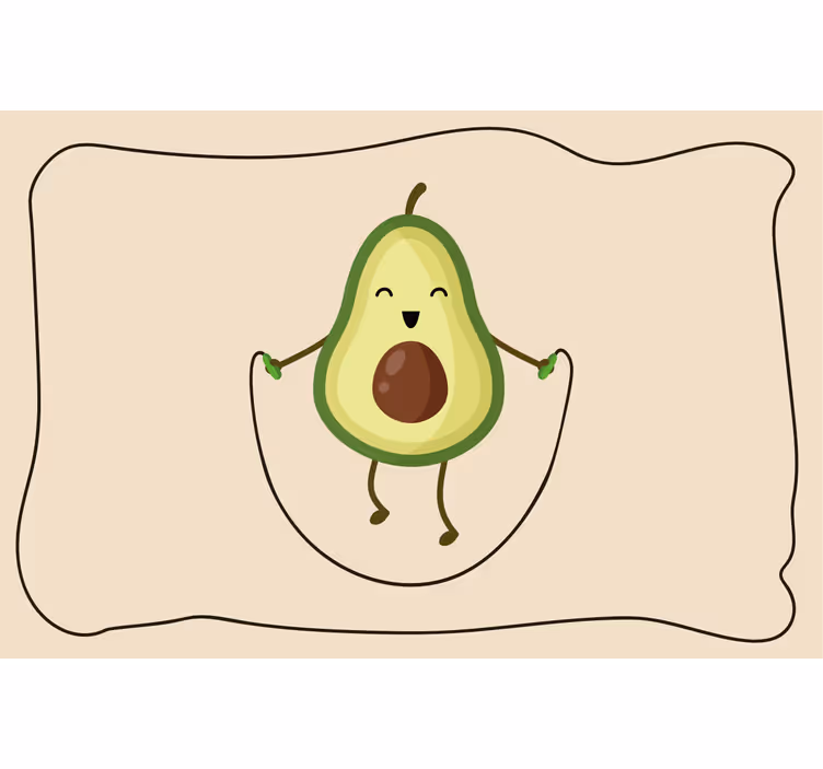 Beige rullegardin sjov avocado på springreb - TenStickers