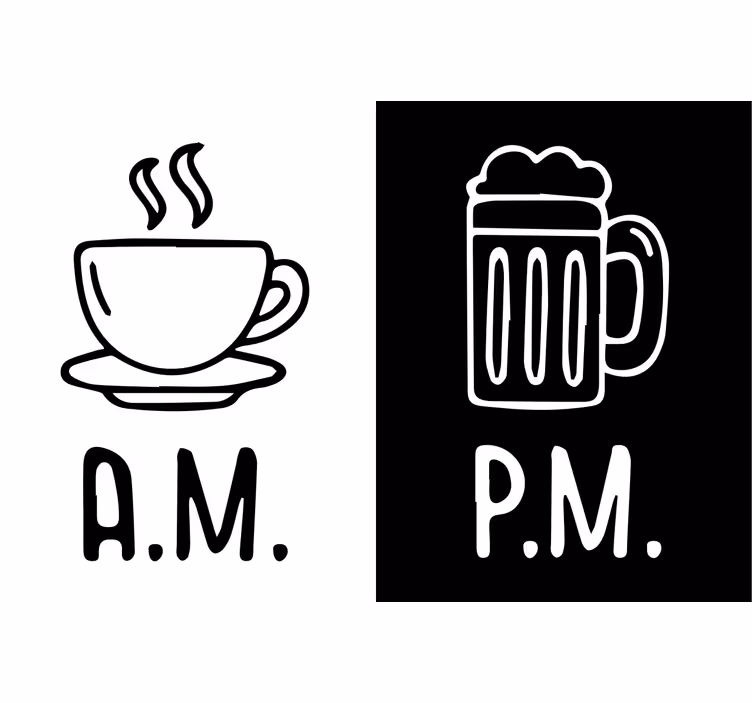 Sort rullegardin til morgen og aften kaffe og øl - TenStickers