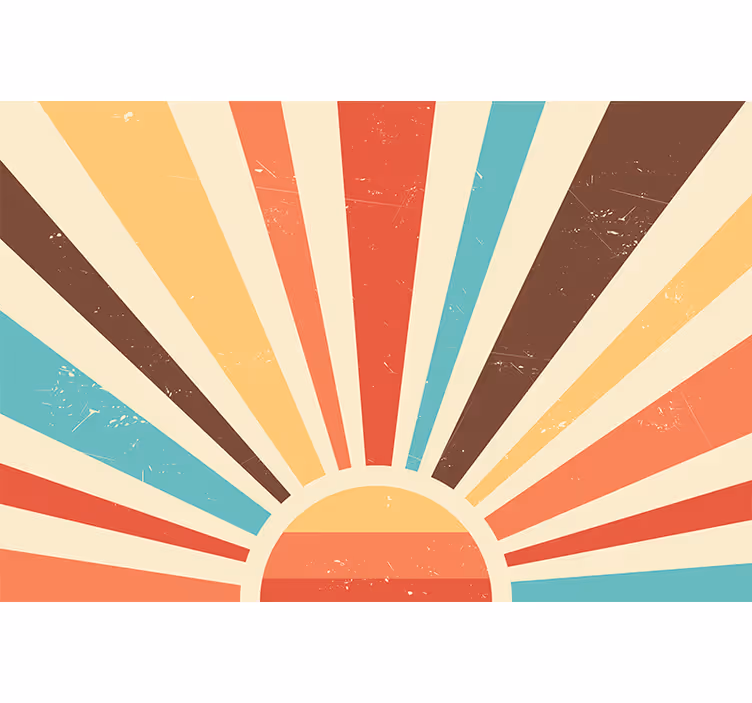 Orange rullegardiner med abstrakt vintage solnedgang - TenStickers