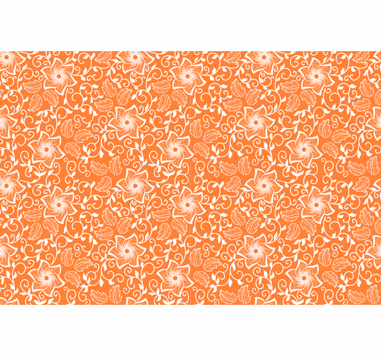 Orange rullegardiner med paisley blomster - TenStickers