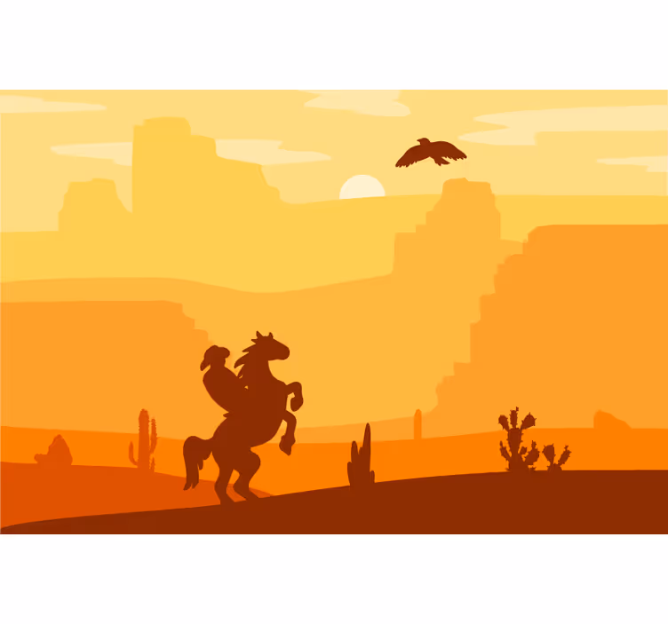 Orange rullegardiner cowboylandskab - TenStickers