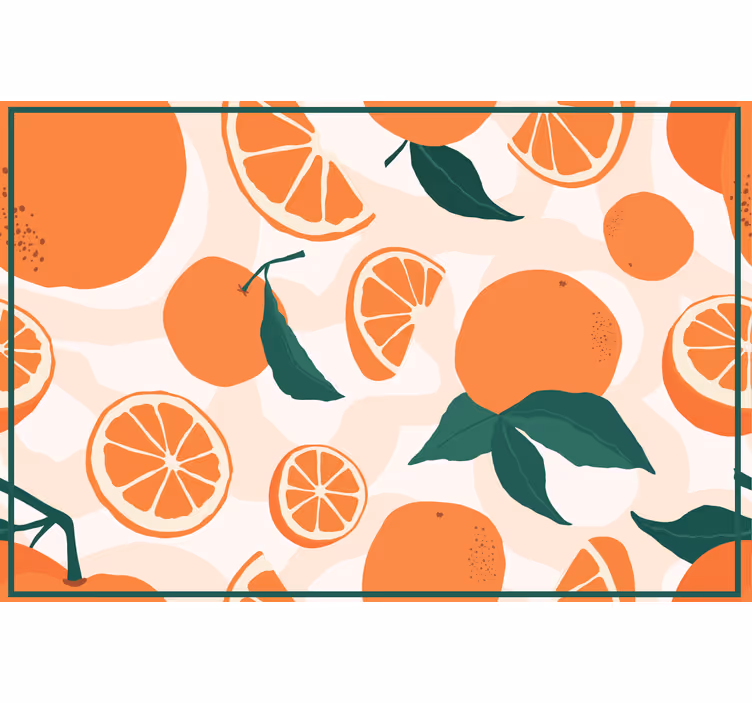 Orange rullegardiner med tangerinestykker - TenStickers