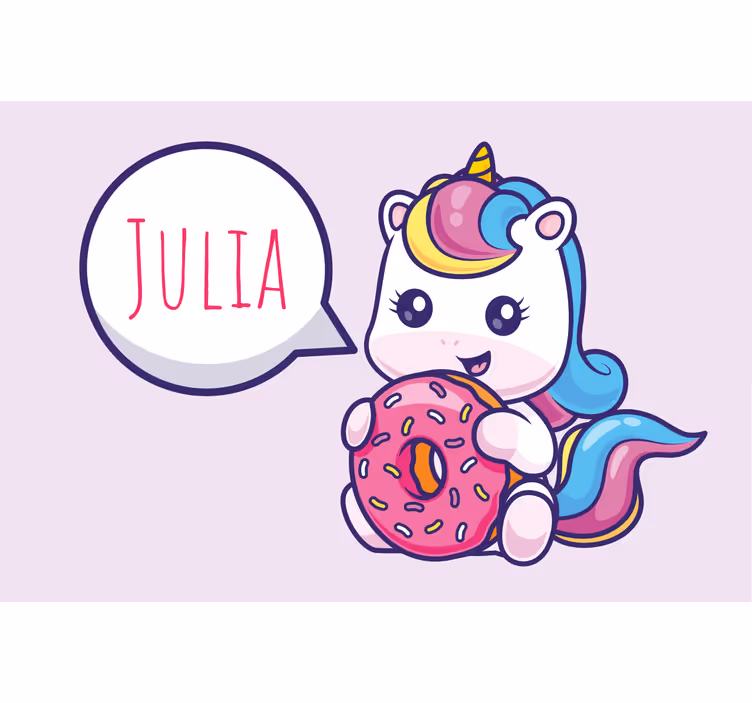 Lilla rullegardin med enhjørning og donut - TenStickers
