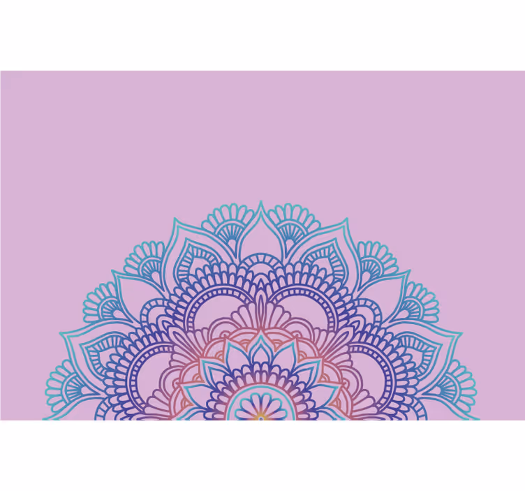 Lilla rullegardin halv mandala - TenStickers