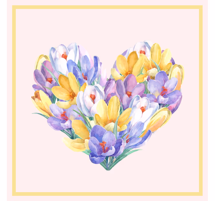 Rullegardiner til stue med krokusblomst hjerte design - TenStickers