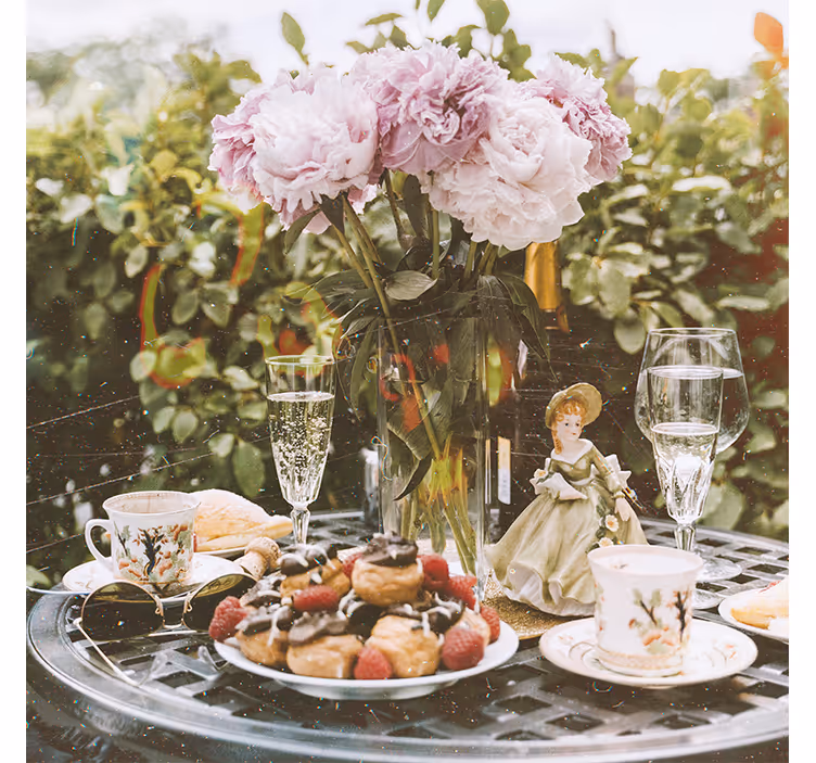 Rullegardiner til stue med cottagecore romantik - TenStickers