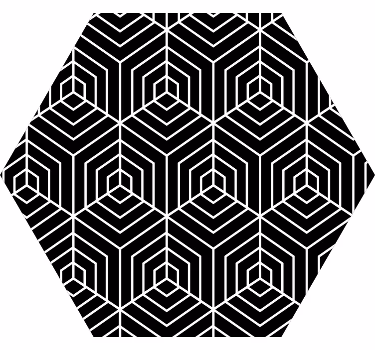 Soveværelse rullegardiner med abstrakte linjer hexagon - TenStickers