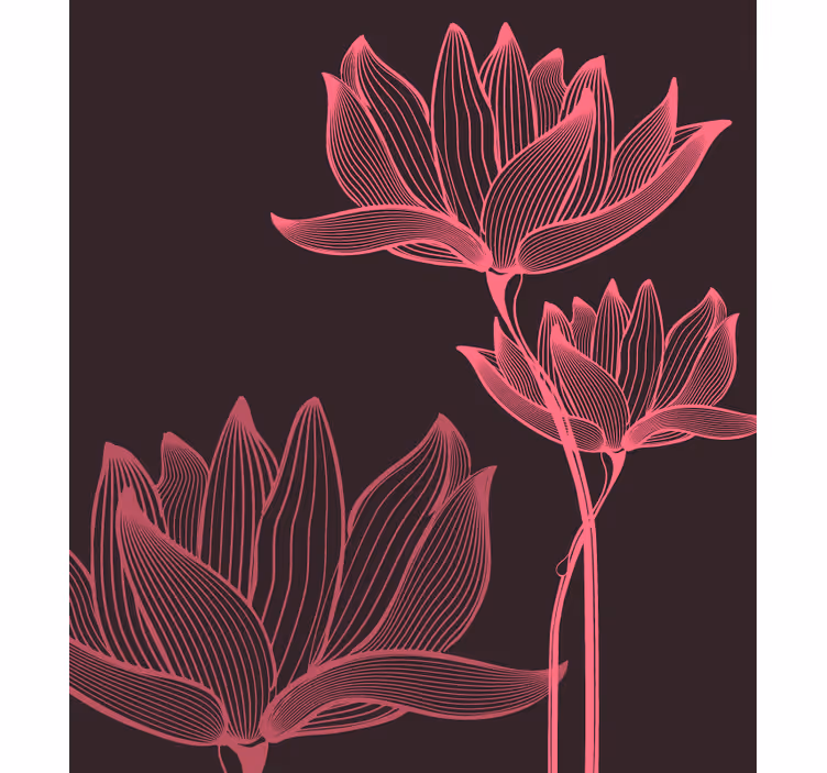 Soveværelse rullegardiner lotus to blomster - TenStickers