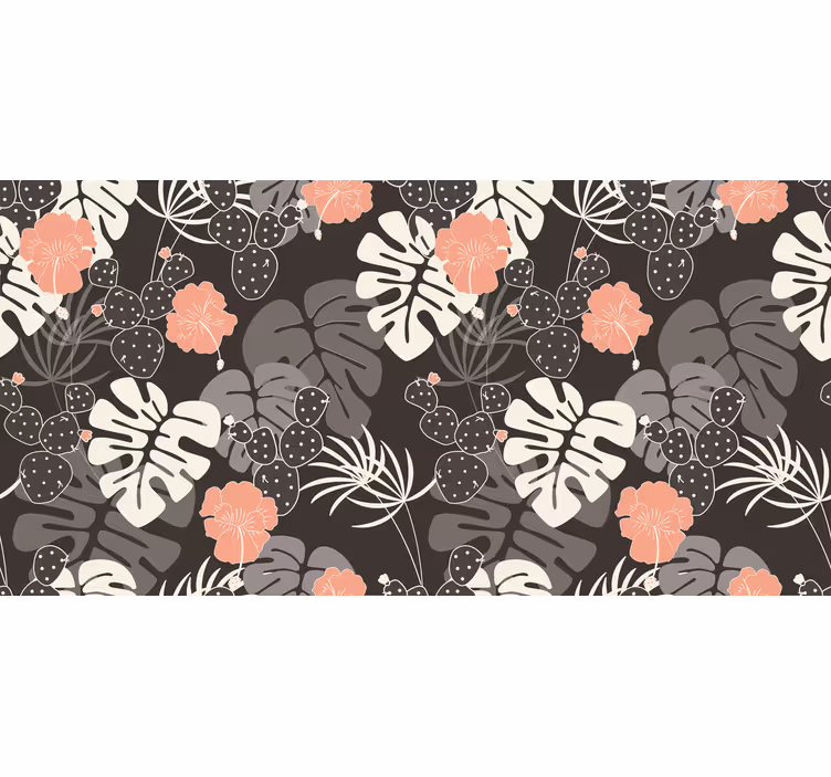 Soveværelse rullegardiner med grå og pink blomster mønster - TenStickers