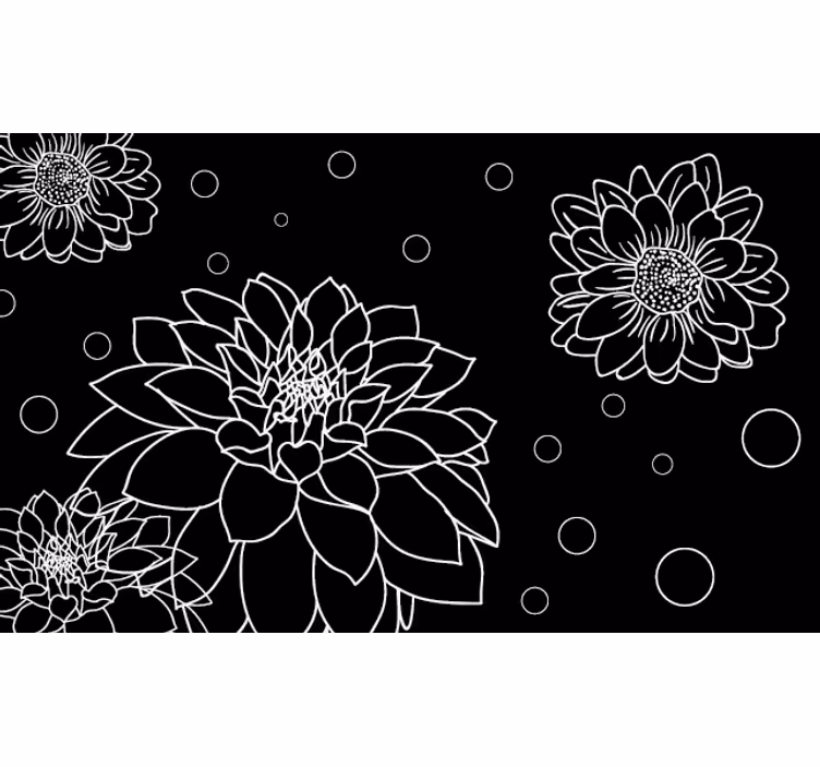 Soveværelse rullegardiner med abstrakte blomster - TenStickers
