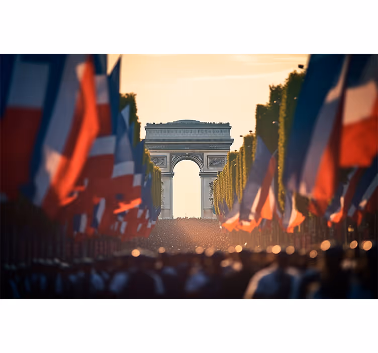 Rullegardiner til stue nationaldag i paris - TenStickers