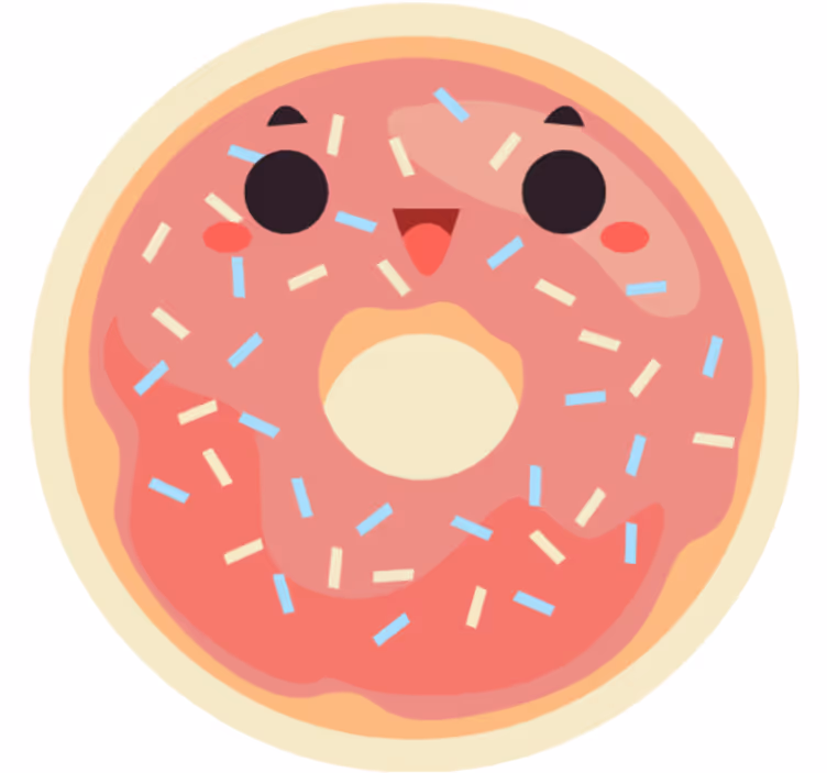 Mørklægningsgardiner børn med anime donuts motiv - TenStickers