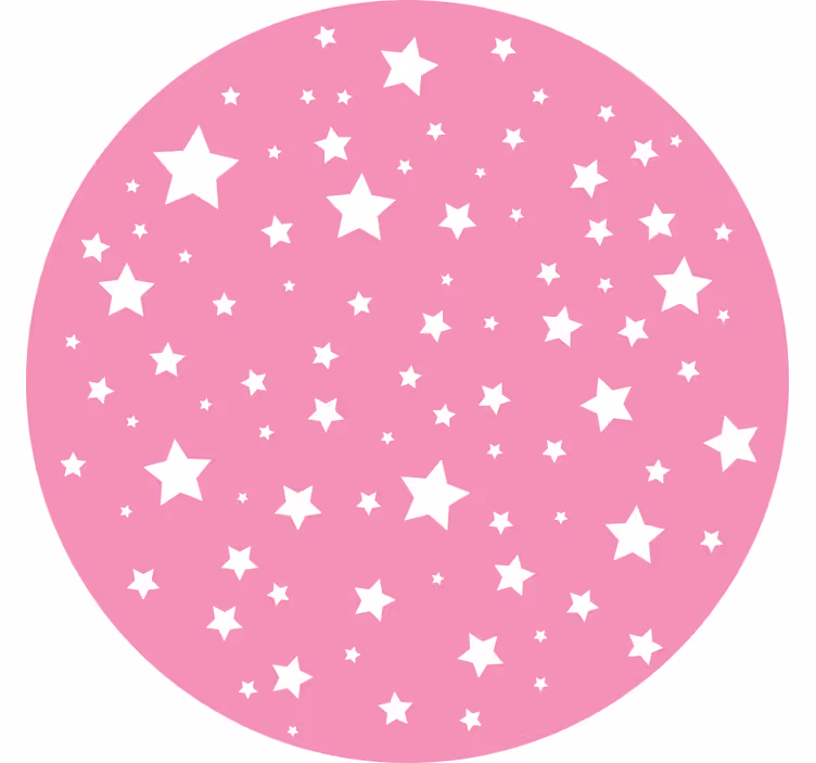 Mørklægningsgardiner børn pink stjerner runde - TenStickers