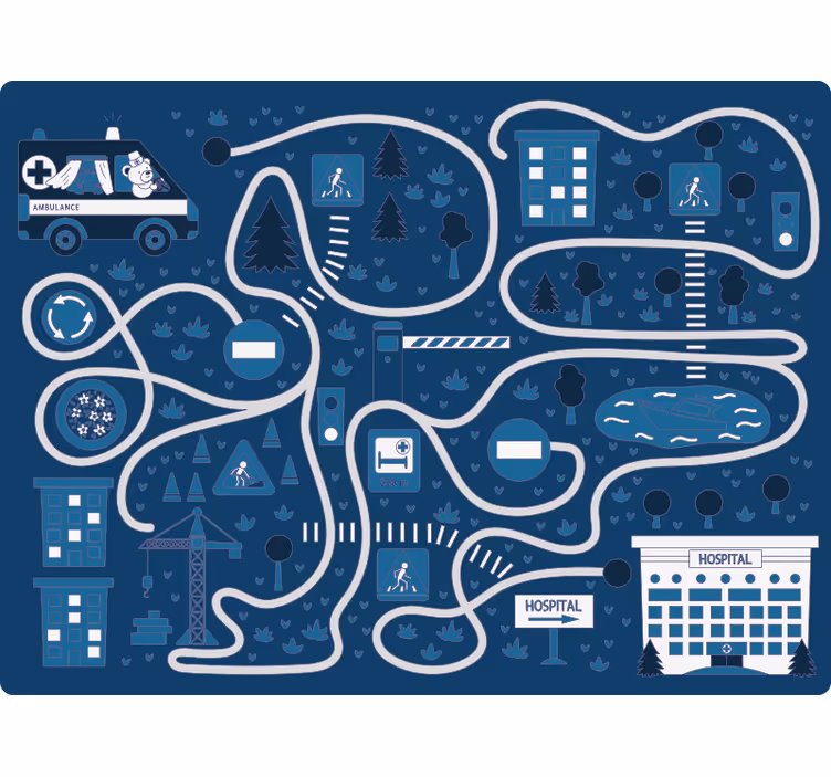 Mørklægningsgardiner børn nordic blue road - TenStickers