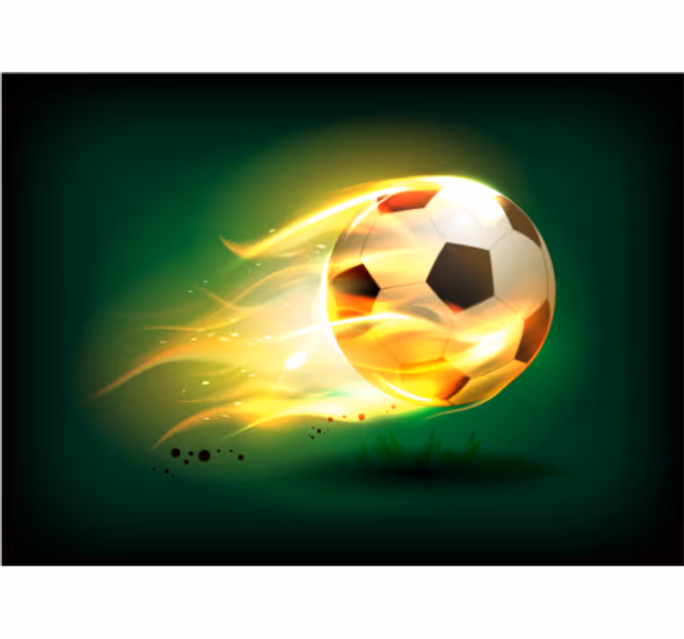 Mørklægningsgardiner børn fodbold på flammer - TenStickers