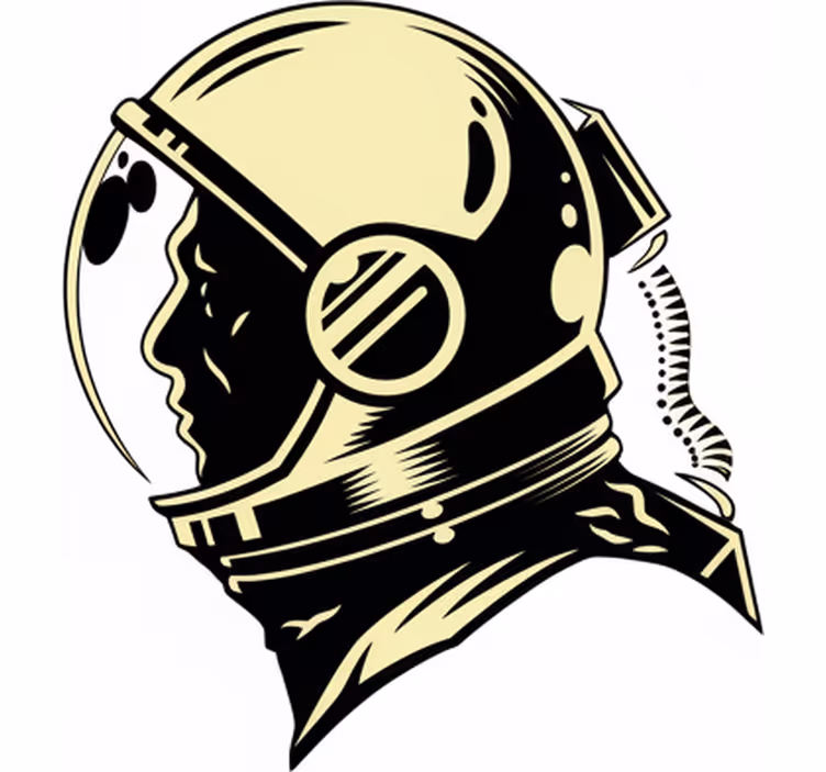 Mørklægningsgardiner børn i vintage monokrom astronaut - TenStickers