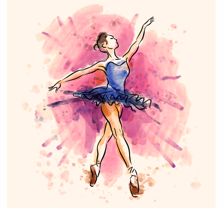 Mørklægningsgardiner børn ballerina kjole lilla - TenStickers