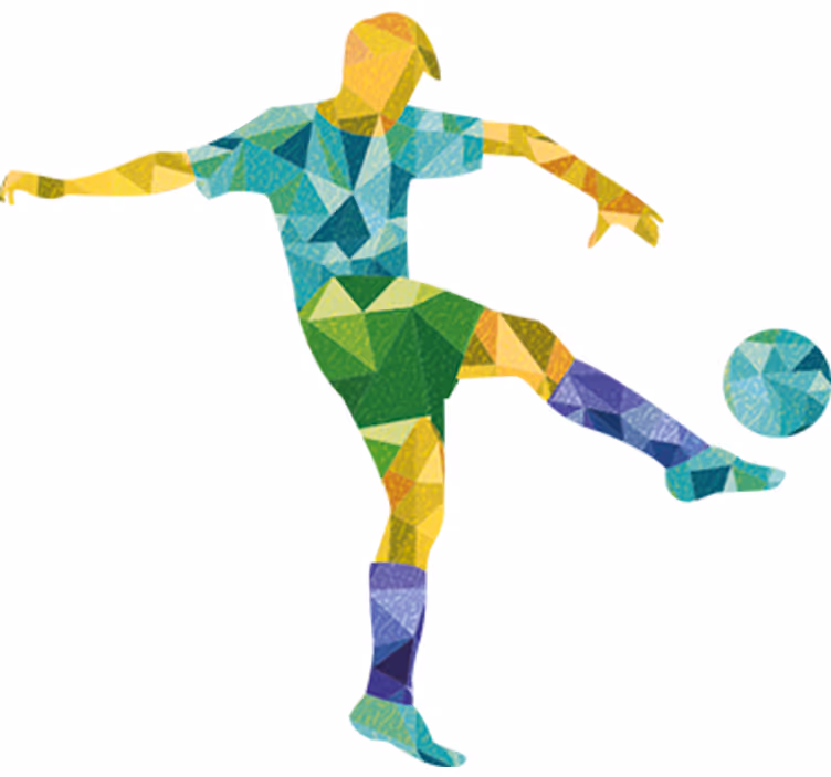 Rullegardin teenager geometrisk fodboldillustration - TenStickers
