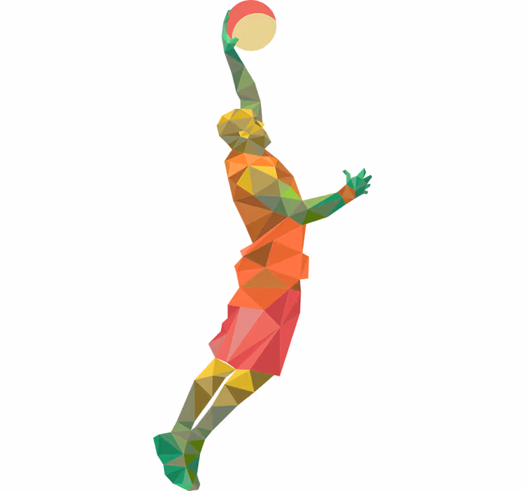Rullegardin teenager geometrisk basketball spiller - TenStickers