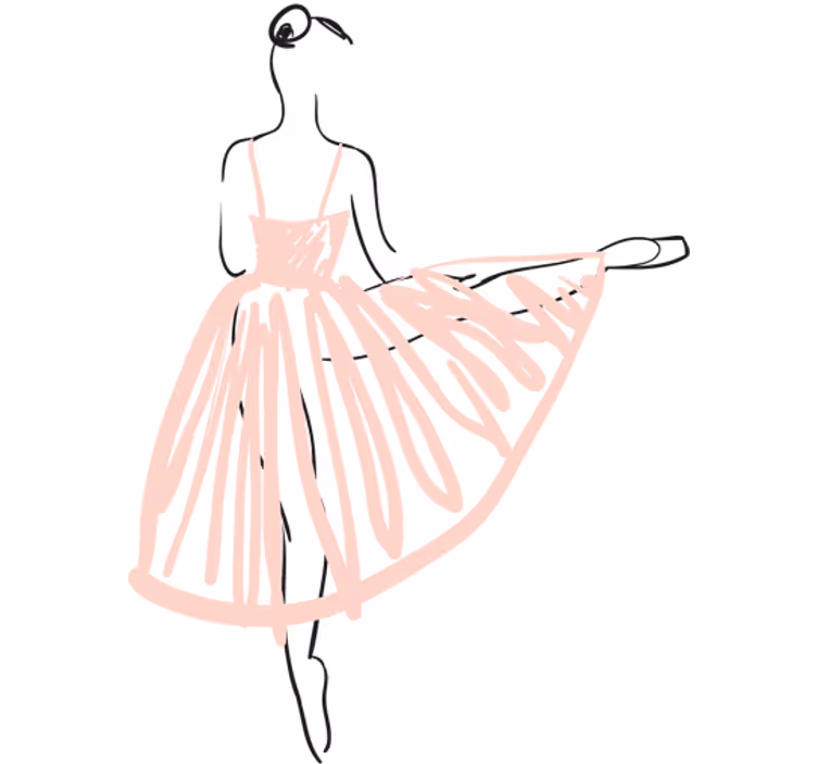 Rullegardin teenager dekorativ danseillustration - TenStickers