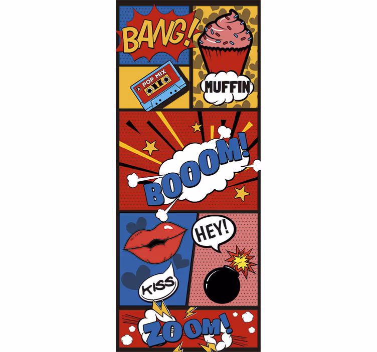 Rullegardin teenager comic pop art - TenStickers