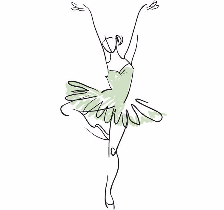 Rullegardin teenager ballerina skitse dekorativt - TenStickers