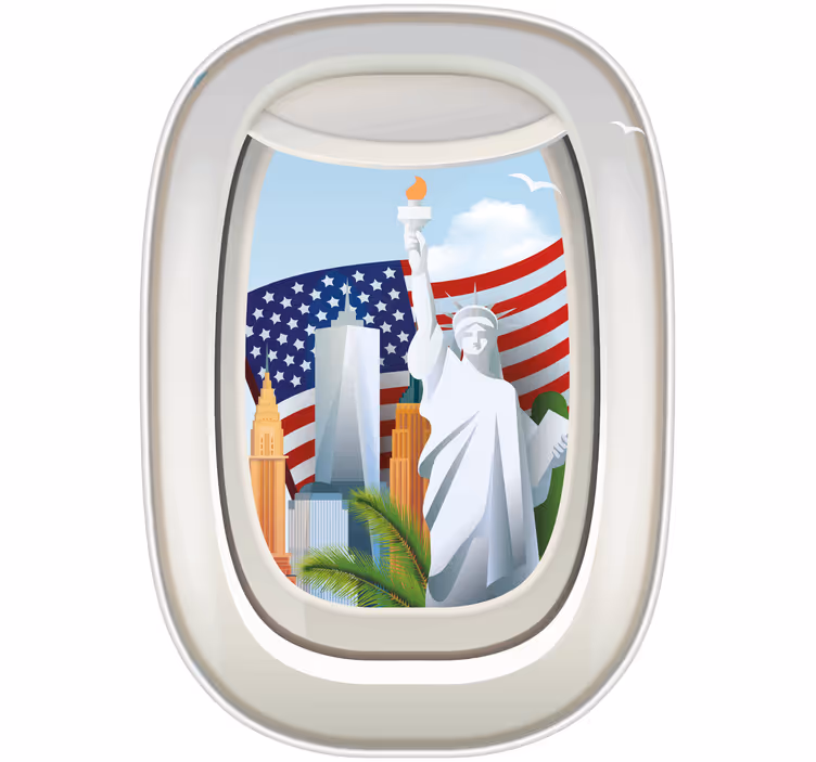 Rullegardin teenager amerika set fra flyvinduet - TenStickers