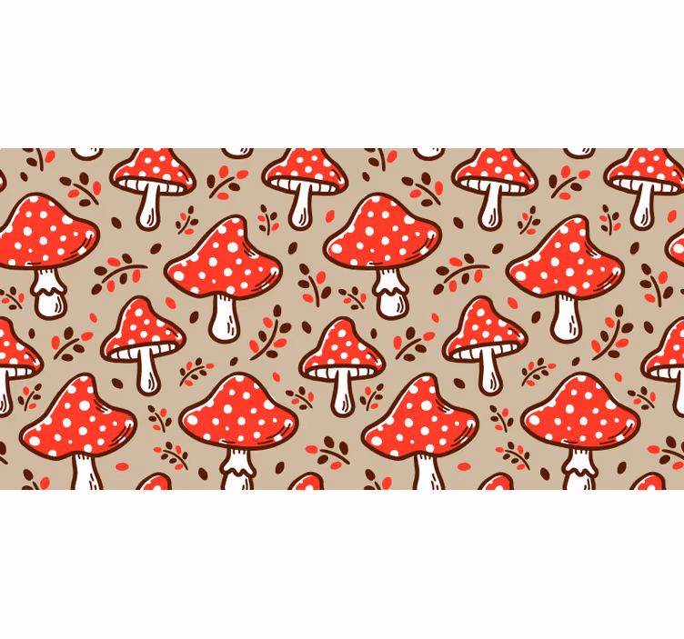 Beige rullegardin med typiske svampe på beige baggrund - TenStickers