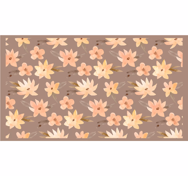 Beige rullegardin aquarella blomster pastelfarver - TenStickers