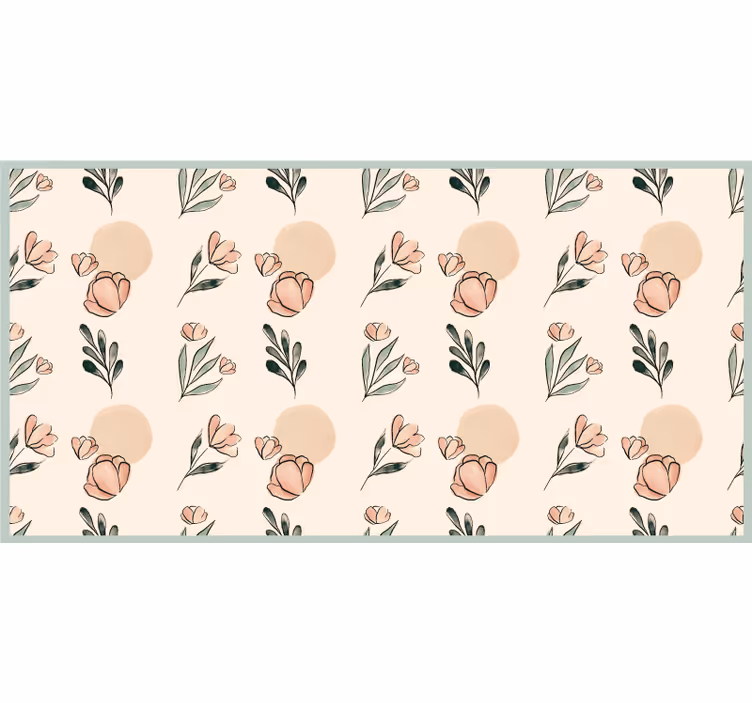 Beige rullegardin med moderne pastelflower aquarela - TenStickers