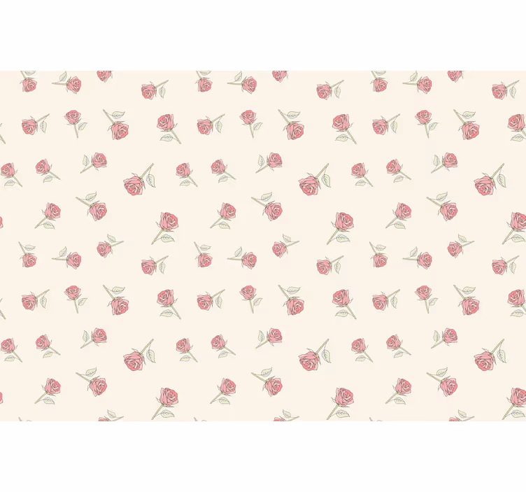 Beige rullegardin med romantisk vintage rosemønster - TenStickers