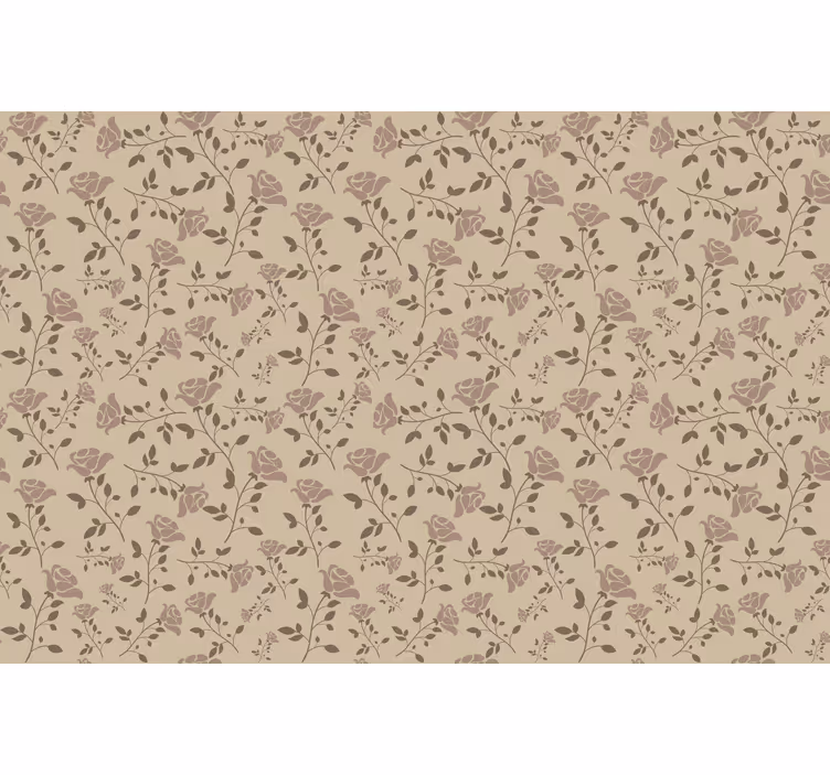 Beige rullegardin med brune vintage roser - TenStickers