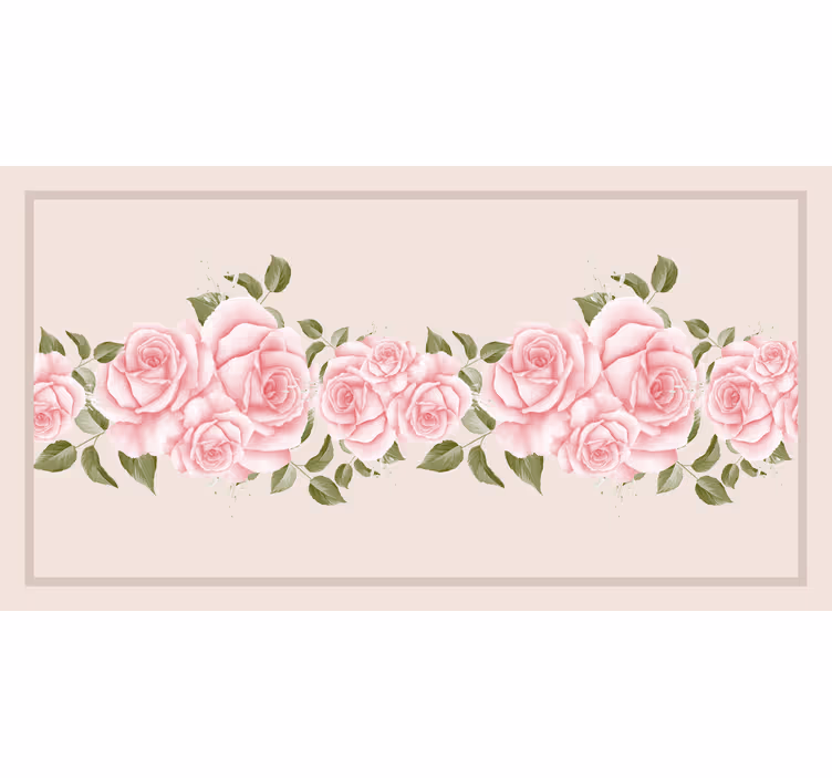 Beige rullegardin med vintage lyserødt rosemønster - TenStickers