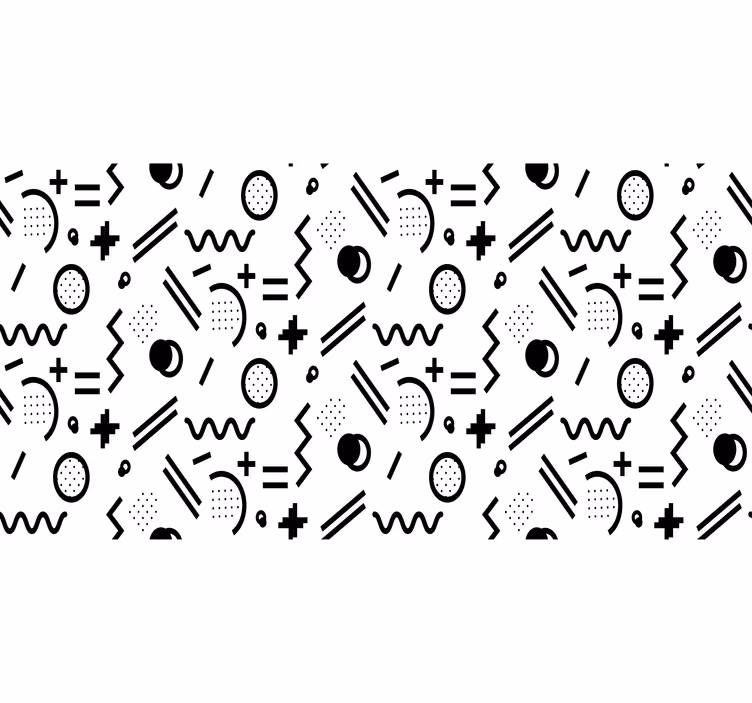 Hvid rullegardin med nordiske sort-hvide figurer - TenStickers