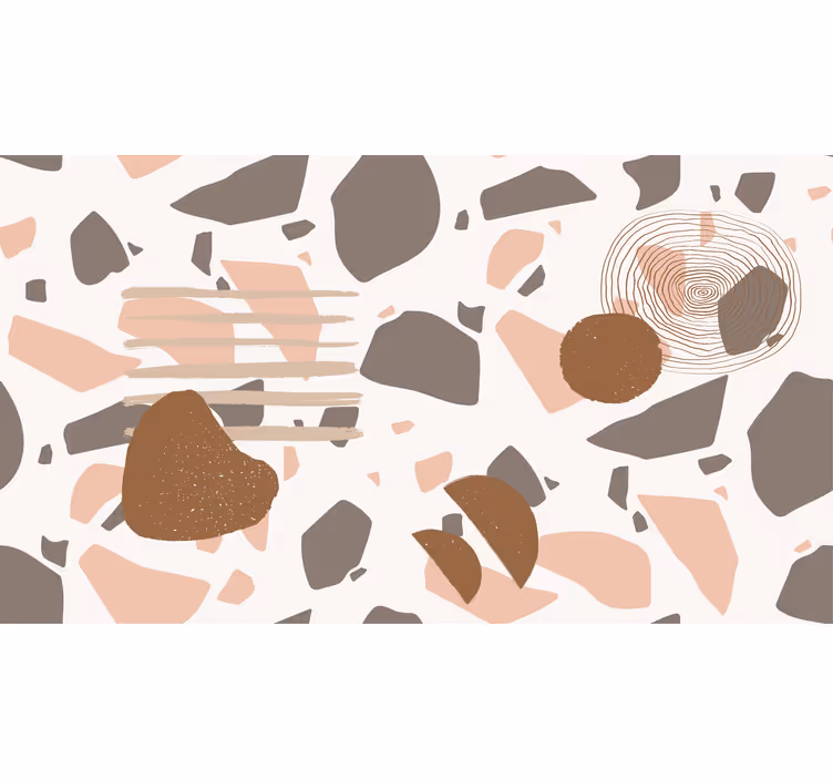Hvid rullegardin pastel terrazzo med figurer - TenStickers