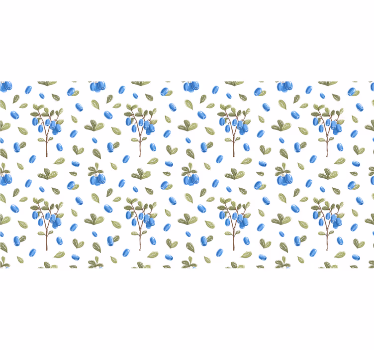Hvid rullegardin med blomster botanisk akvarel mønster - TenStickers
