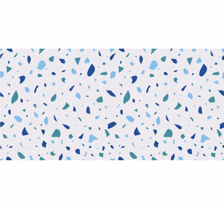 Hvid rullegardin i blå nuancer terrazzo - TenStickers