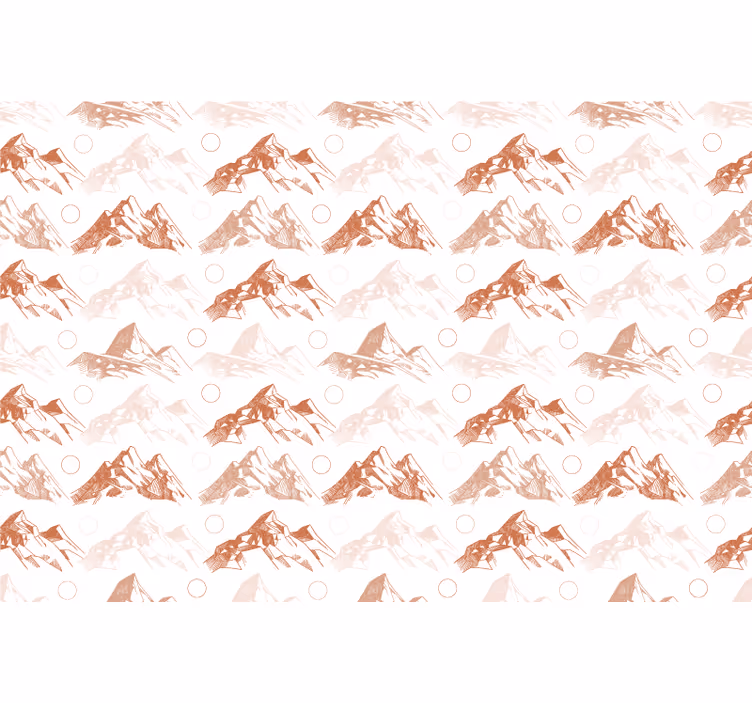 Hvid rullegardin med terracotta bjergmønster - TenStickers